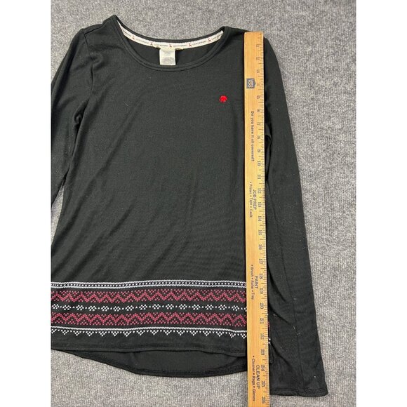 Lucky Brand Blouse Women's Small Black Red Geometric Stripe Long Sleeve Boho - Picture 5 of 7